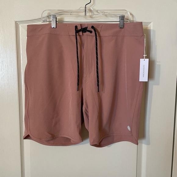 Outerknown Board Shorts All Time Scallop Dusty Pink Size 36 Swim Outdoors Surfer - Picture 4 of 7